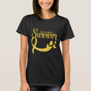 T-shirt Ruban papillon survivant du cancer infantile Sensi