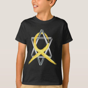 T-shirt Ruban "peint" de Cancer d'enfance d'or