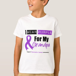 T-shirt Ruban pourpre de Cancer pancréatique pour mon