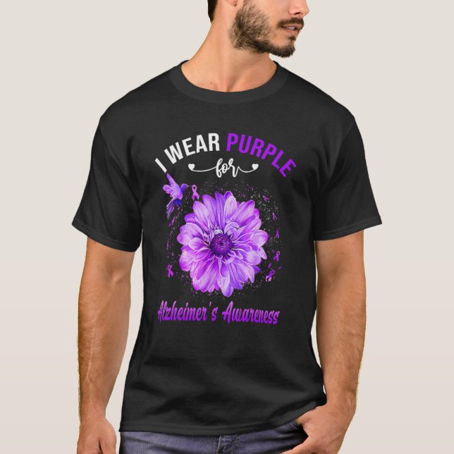 T-shirt Ruban pourpre de colibri Sensibilisation à la mala (Devant)