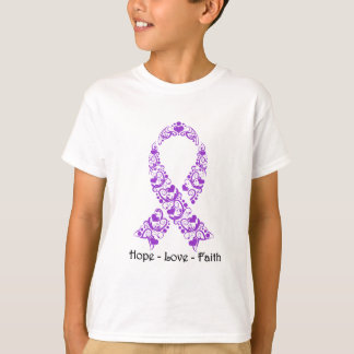 T-shirt Ruban pourpre de conscience d'espoir