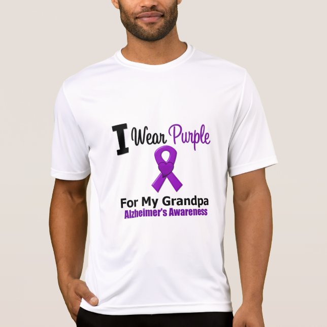 T-shirt Ruban pourpre de maladie d'Alzheimer pour mon (Devant)