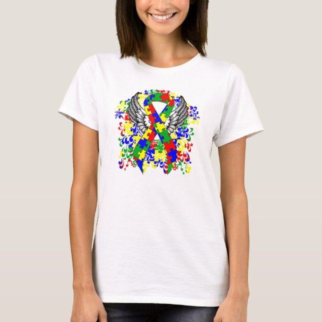 T-shirt Ruban Puzzle avec ailes (Devant)