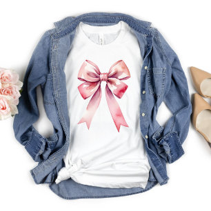 T-shirt Ruban rose aquarelle esthétique coquette prépa