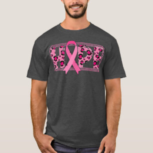 T-shirt Ruban rose avec Empreinte de léopard Hope Cancer d