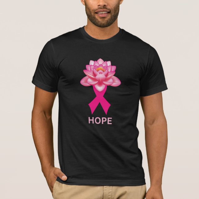 T-shirt Ruban rose avec Lotus Hope (Devant)