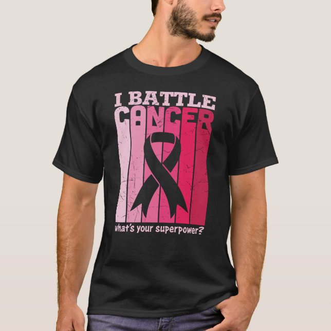 T-shirt Ruban rose Bataille Cancer Survivant Soutien Guerr (Devant)