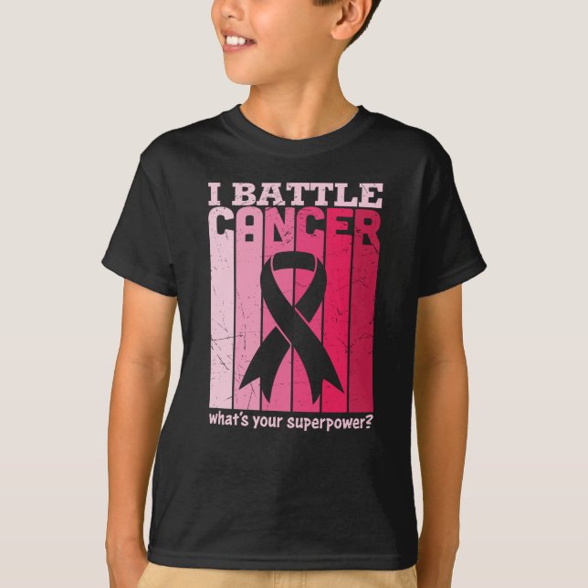 T-shirt Ruban rose Bataille Cancer Survivant Soutien Guerr (Devant)