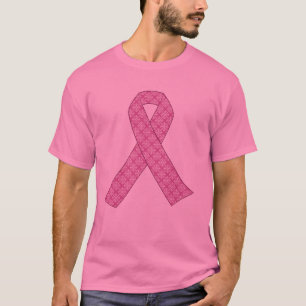 T-shirt Ruban rose dans le motif de damassé