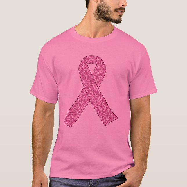 T-shirt Ruban rose dans le motif de damassé (Devant)