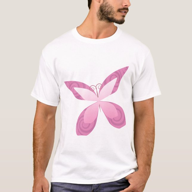 T-shirt Ruban rose de papillon (Devant)