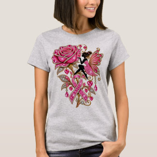 T-Shirt Ruban Rose Fée Rose Cancer du Sein