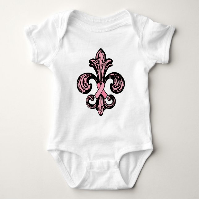 T-shirt Ruban rose Fleur de lis (Devant)