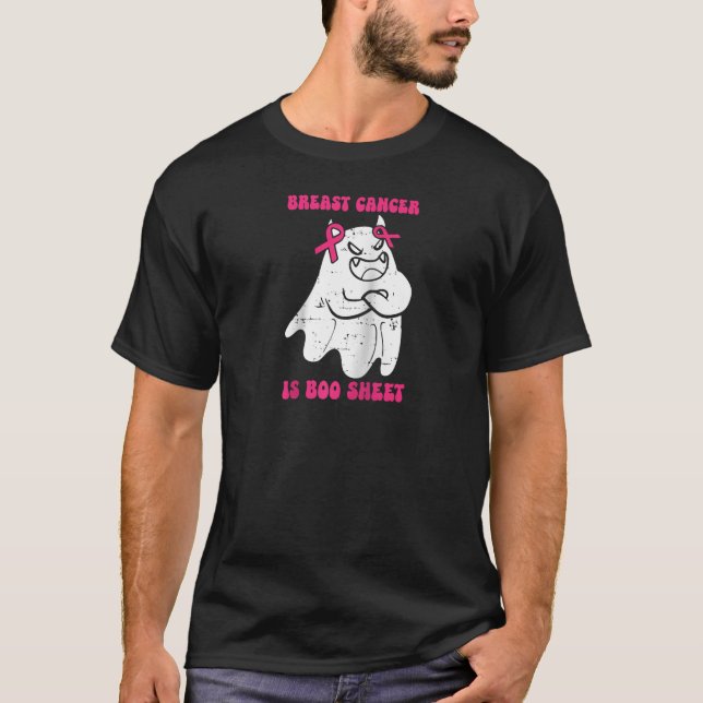 T-shirt Ruban rose Halloween Le Guerrier du cancer du sein (Devant)