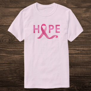 T-shirt Ruban rose HOPE Sensibilisation au cancer du sein