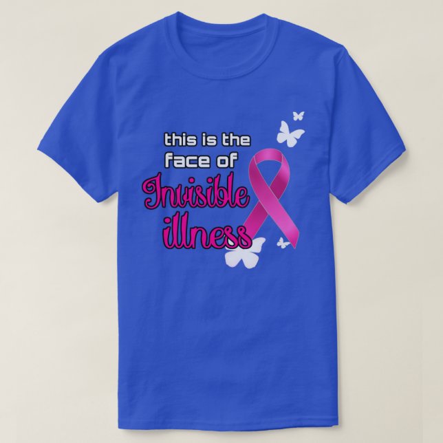 T-shirt Ruban rose Sensibilisation aux maladies invisibles (Design devant)