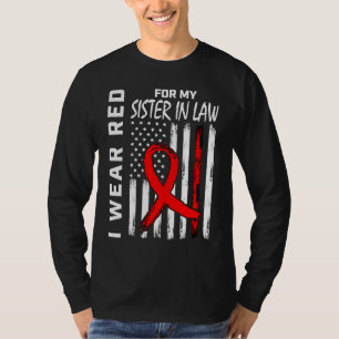 T-shirt Ruban Rouge Belle-Sœur Maladie Cardiaque Sensibili