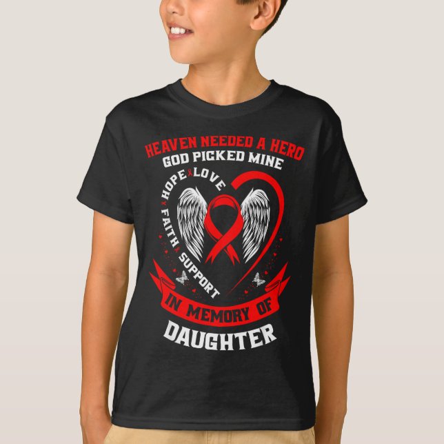 T-shirt Ruban Rouge Perte de conscience de la maladie card (Devant)