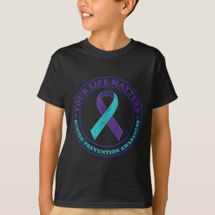 T-shirt Ruban sarcelle et violet de sensibilisation à la p