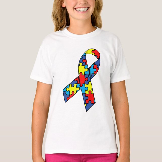 T-shirt Ruban sensibilisation sur l'autisme (Devant)