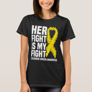 T-shirt Ruban Son Combat Est Mon Combat Cancer De L'Enfant