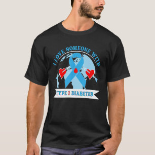 T-shirt Ruban T1D J'aime quelqu'un avec diabète de type 1