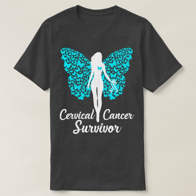 T-shirt Ruban Turquoise de sensibilisation des survivants  (Design devant)