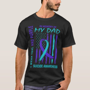 T-shirt Ruban turquoise Violet En Mémoire De Papa Suicide