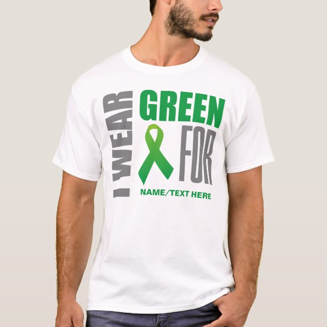 T-shirt Ruban vert de conscience d'usage de la (Devant)