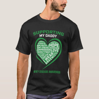 T-shirt Ruban Vert Papa Maladie Rénale Sensibilisation Sou