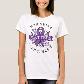 T-shirt Ruban Violet Alzheimer Soutien Mémoires Importante