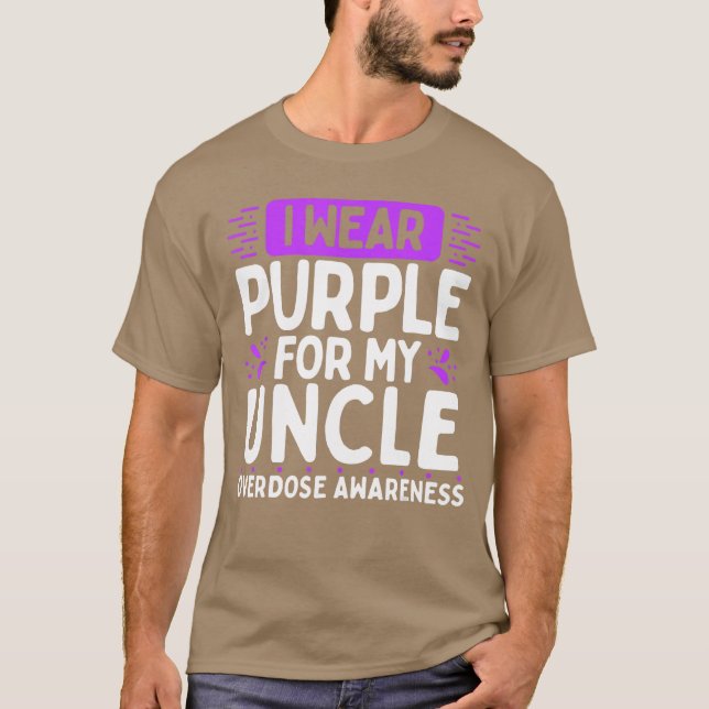 T-shirt Ruban Violet de Guerrier de Famille de Conscience  (Devant)