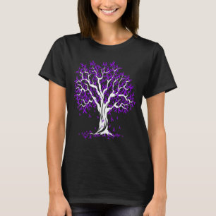 T-shirt Ruban Violet De L'Arbre Des Femmes Fibromyalgie Aw