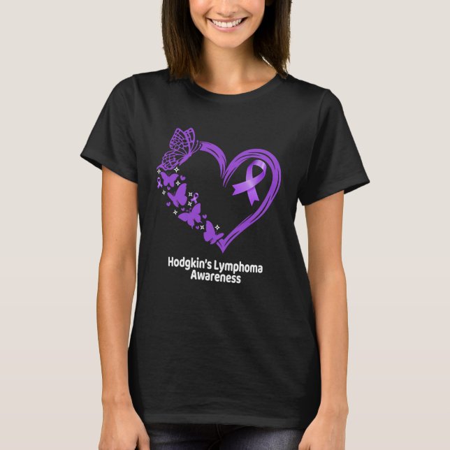 T-shirt Ruban Violet de Sensibilisation au Lymphome de Hod (Devant)