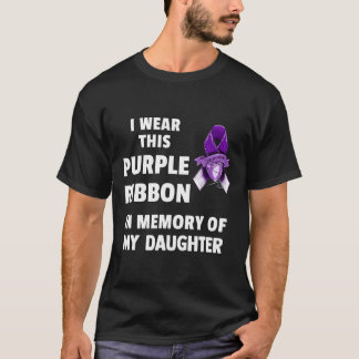 T-shirt Ruban Violet de Sensibilisation au Surdosage En Mé