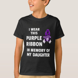 T-shirt Ruban Violet de Sensibilisation En Mémoire de Ma F