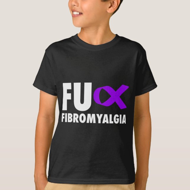 T-shirt Ruban violet Fu Fibromyalgia - Fibro (Devant)
