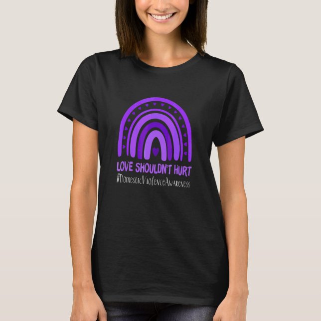 T-shirt Ruban Violet L'amour Ne Devrait Pas Faire De Mal V (Devant)