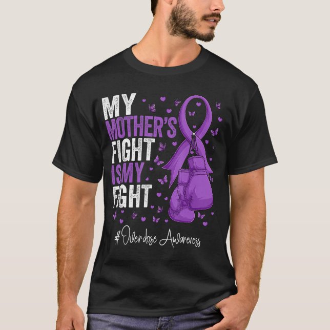T-shirt Ruban Violet Mère Surdosage Sensibilisation (Devant)