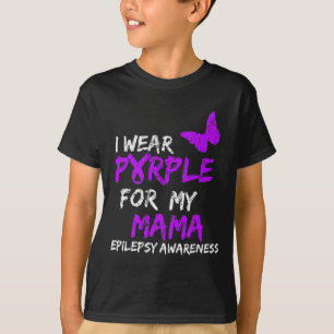 T-shirt Ruban violet pour ma maman pour l'épilepsie