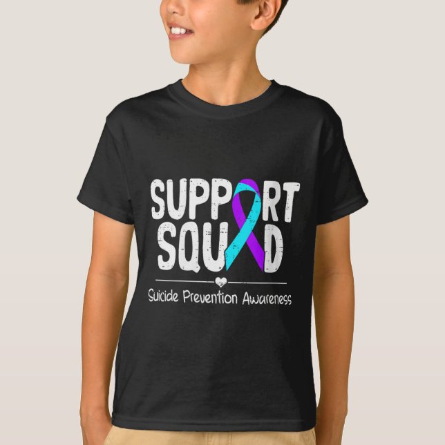T-shirt Ruban Violet Sarcelle de Sensibilisation des Femme (Devant)