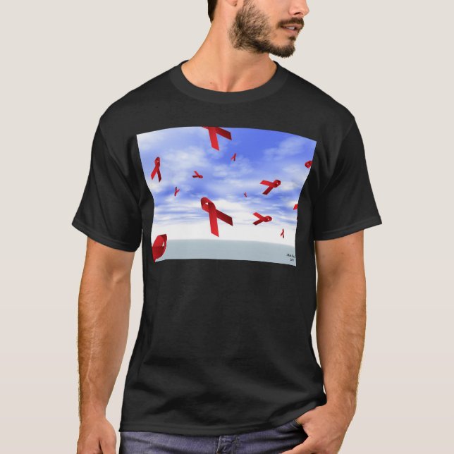 T-shirt Rubans d'aides flottant dans le ciel (Devant)