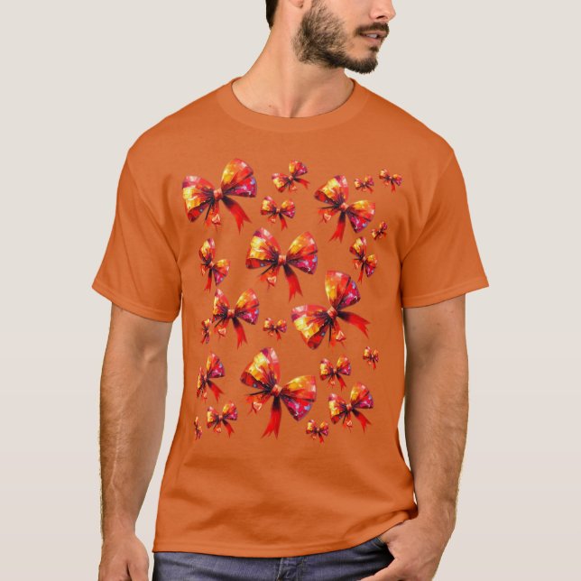 T-shirt Rubans Rouges Brillants Audacieux et Festifs (Devant)