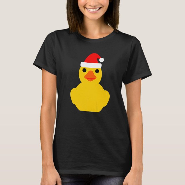 T-shirt Rubber Duck  Christmas Santa Hat  Rubber Ducky (Devant)