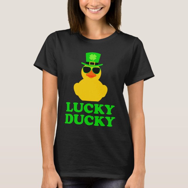T-shirt Rubber Duck Four Leaf C Leprechaun Hat St Patrick' (Devant)
