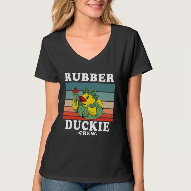 T-shirt Rubber Duck Yellow Duckie Crew Bath Ducks Duckling (Devant)