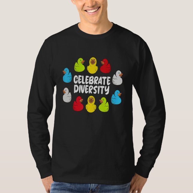 T-shirt Rubber Ducks Celebrate diversity (Devant)