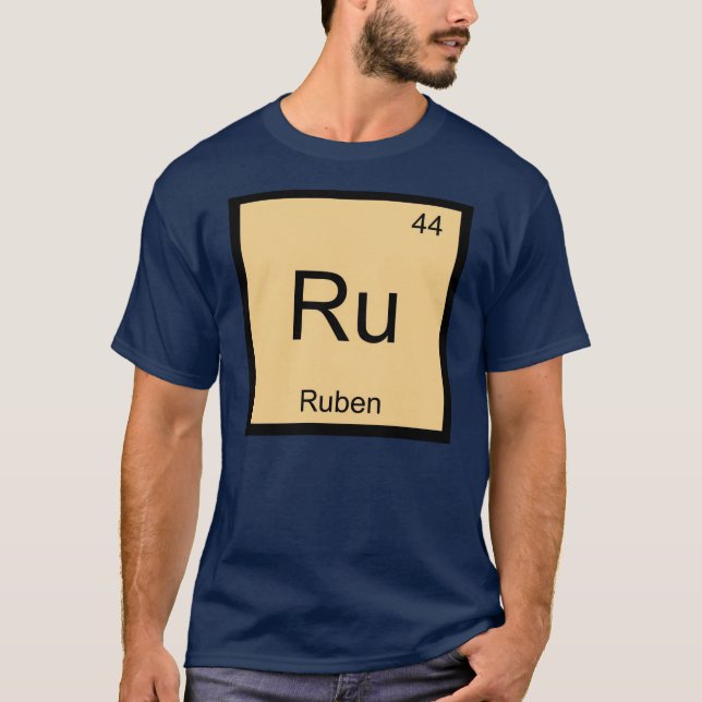 T-shirt Ruben Name Chemistry, Élément Tableau périodique (Devant)