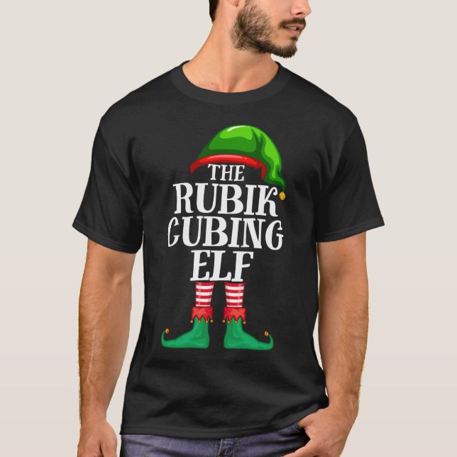 T-shirt Rubik Cubing Elf Correspondant Famille Pyjama de N (Devant)