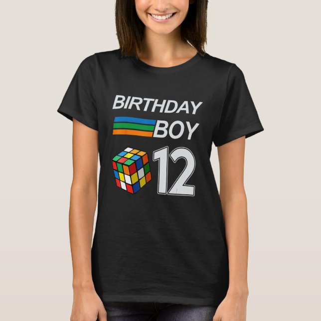 T-shirt Rubix Cube Speed Cubing Anniversaire Garçon 12 Ans (Devant)